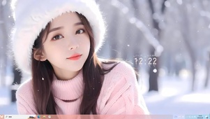 可爱雪中女孩