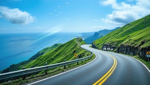 护眼春天海景公路