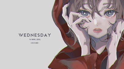 红衣少女简约壁纸