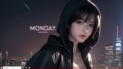 4k黑色兜帽可爱城市夜景美少女