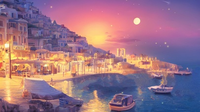 傍晚爱琴海风光