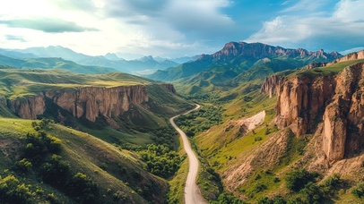 绿色护眼峡谷公路