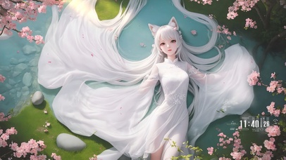 唯美水中女狐狸