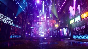 雨天赛博朋克未来城