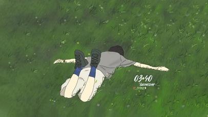 护眼清新草坪少年