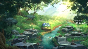 夏日森林小溪