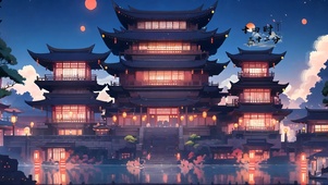 4k唯美古风建筑