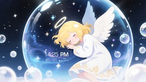 水晶球里的天使少女