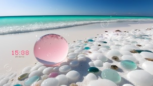 唯美沙滩粉色宝石