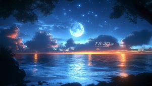 炫酷海边星空