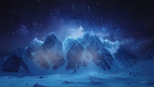 星空下的雪山