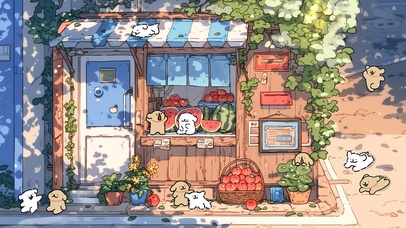 线条小狗水果店