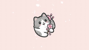 可爱治愈樱花猫咪