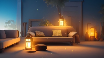 夜晚温馨客厅沙发