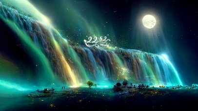 唯美梦幻星河瀑布