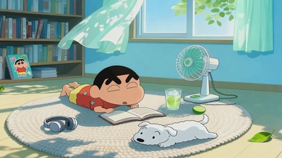 治愈小新卧室看书