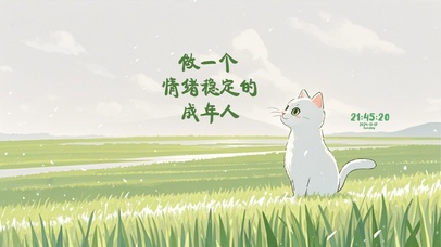 草地上的猫咪 治愈文字