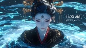 黑神话四妹，湖中戏水