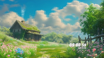 护眼房屋花园景色