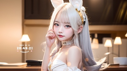 可爱银发少女