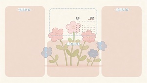 简约清新小花分区桌面