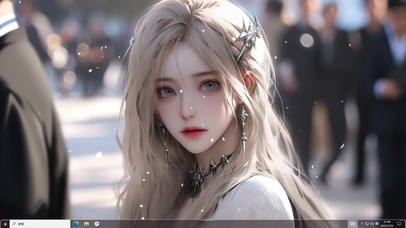 街头灰发清纯美女