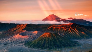 唯美治愈夕阳高山云海