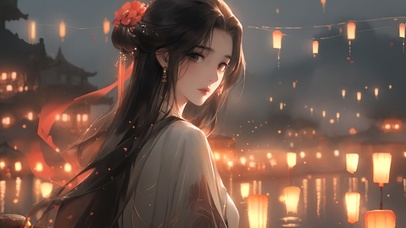 古风美女夜长安