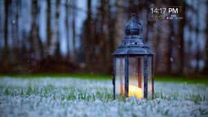 下雪蜡烛灯