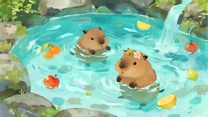 卡皮巴拉泡温泉