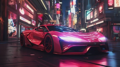 4K夜晚街头炫酷跑车