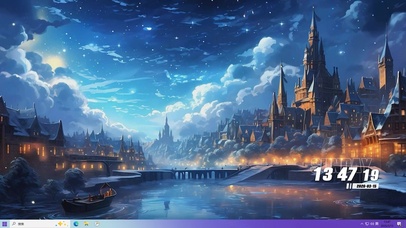 夜景城堡河流夜色桌面主题