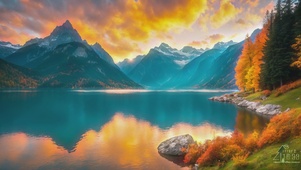 金秋湖景