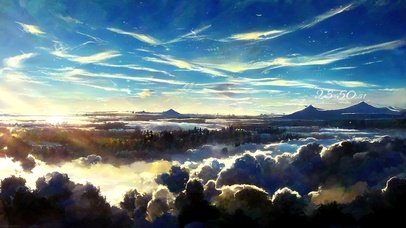 4k 治愈唯美山顶日落星空