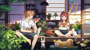 4K清新夏日庭院