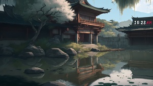 古风 湖畔美景