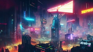 赛博朋克霓虹城市
