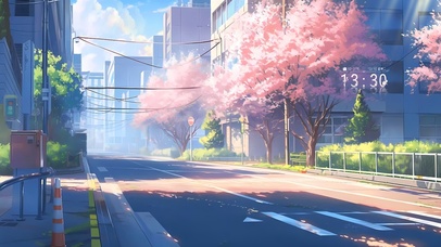 4k樱花街道
