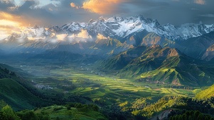 绿色护眼高山农田