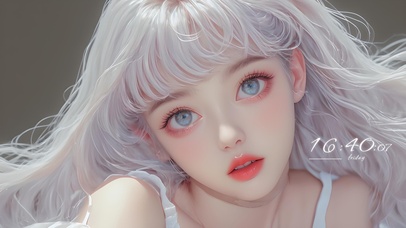 白发美瞳美少女