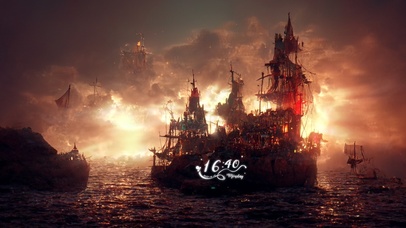 4K唯美日落海盗船