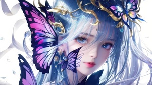 4k古风蝴蝶少女