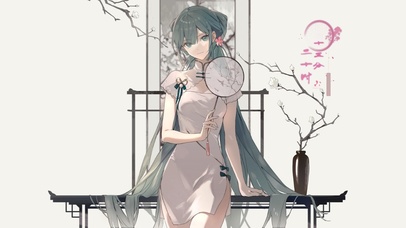 4K 古风旗袍少女