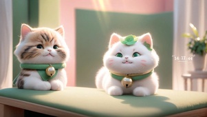 可爱铃铛猫