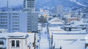 唯美治愈城市雪景