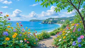 护眼海边风景