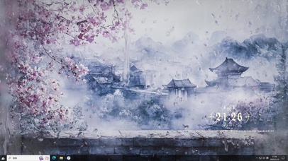 烟雨江南AI插画-桌面主题