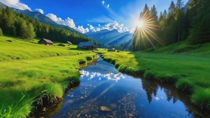 青山绿水小溪流