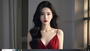 纯欲红裙长发美女