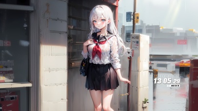 雨中JK可爱少女